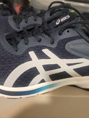 Asics Navy and White Men’s Athletic Running Shoes